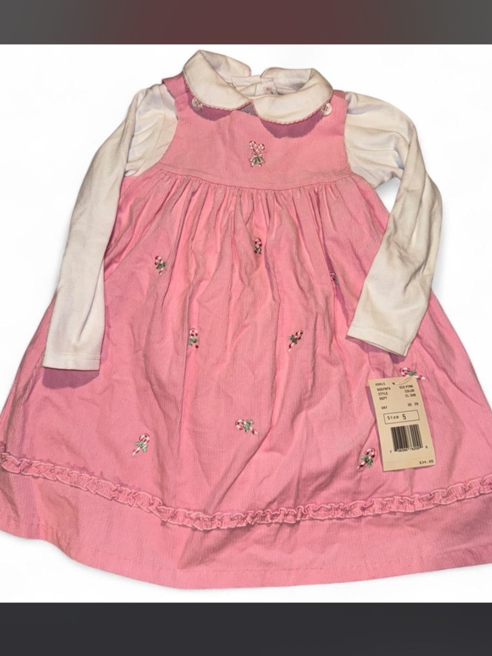 Sophie Rose Pink Embroidered Baby Doll Dress Size 5 NWT